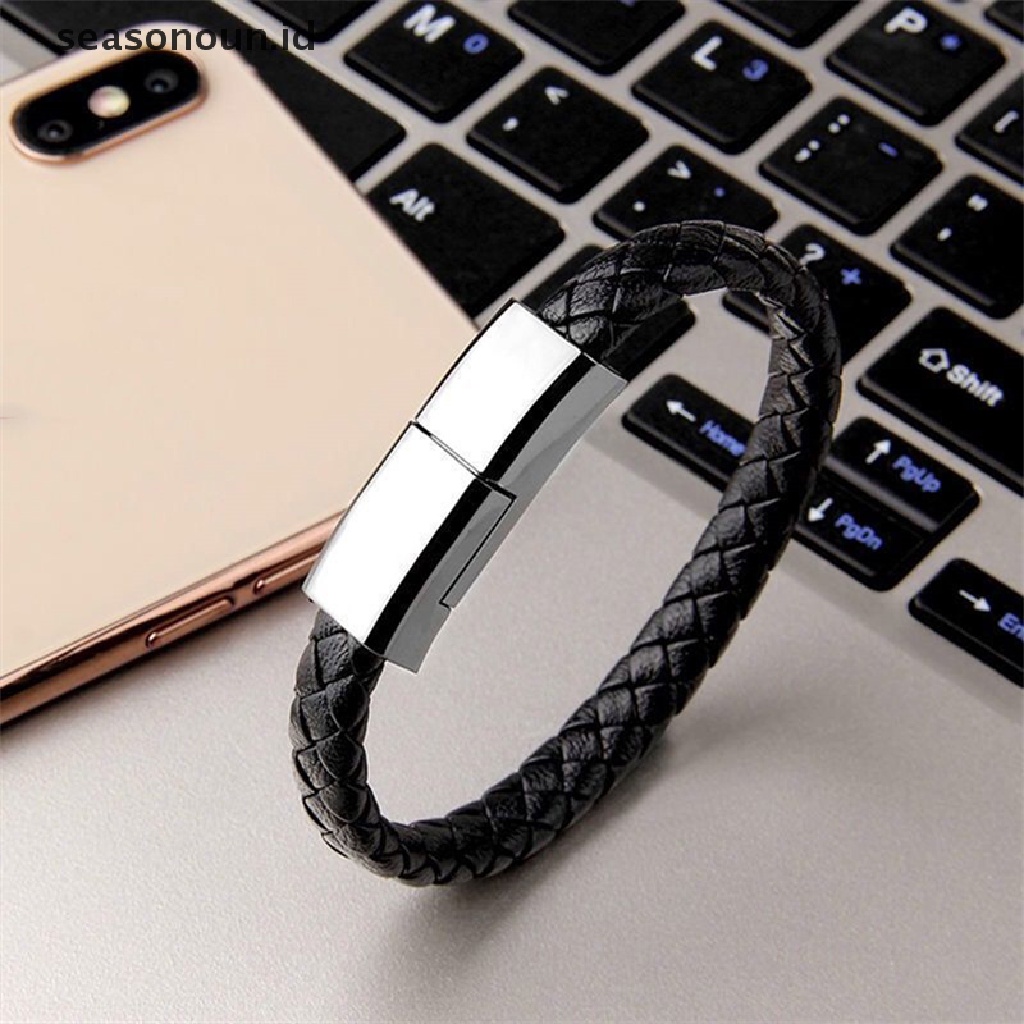 Seasonoun Kabel data usb Creative Bracelet Fast Charging Apple Cocok Untuk vivo Couple Huawei OPPO Android type-c.