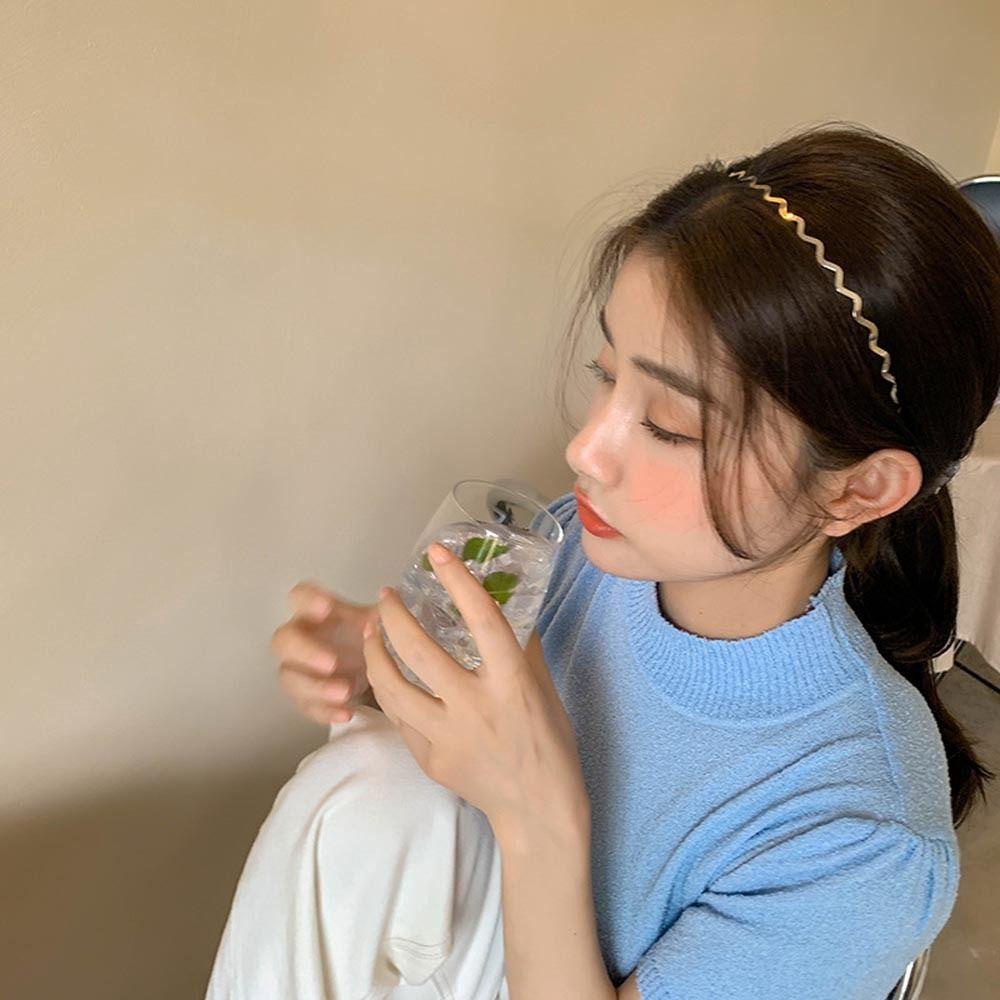 Agustina Gelombang Bando Hiasan Rambut Untuk Gadis Fashion Hiasan Kepala Non Slip Hairband Cuci Muka Bando Baru Hiasan Kepala Double Layer Headband Sylish Rambut Hoop Korea Head Wrap