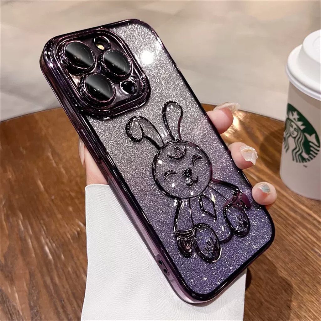 Casing Lensa Perlindungan Kamera Kartun Mewah Iphone14 13 12 11 pro max case iphone 14 pro max plus case Kedip shockproof Perlindungan premium soft case