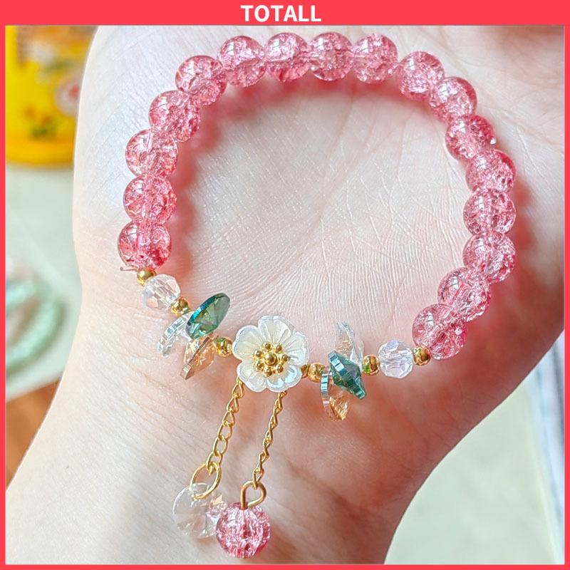 COD Gelang Manik-Manik Kristal Desain Bunga Gaya Korea Untuk Wanita-Totall