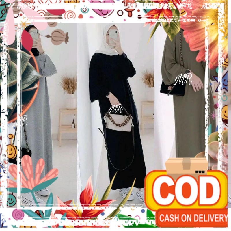 MAXI DRESS MUSLIM /DRESS POLOS MUSLIMAH/JUMBO NANA - DMR/ DRESS KAOS/ Dres xxxxl / greentea