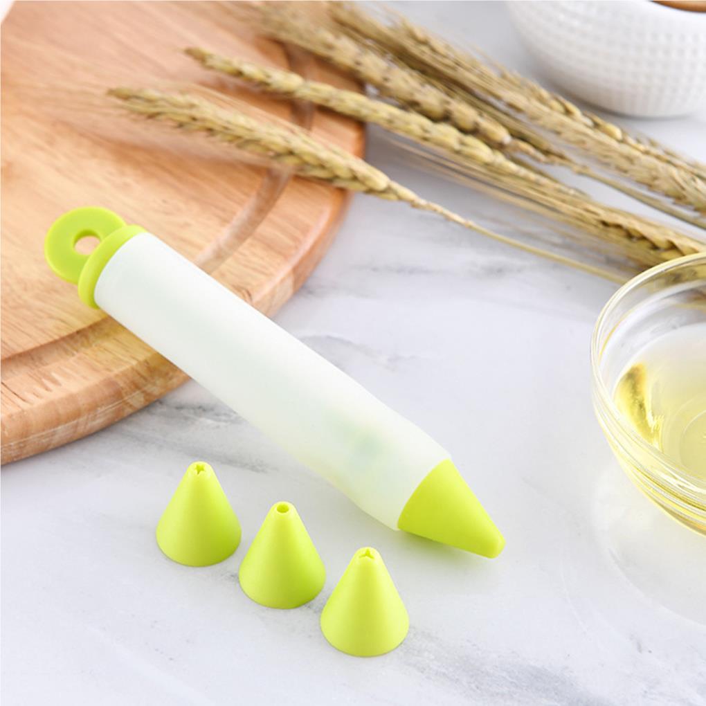 Pen Tulisan Makanan 4nozzle Alat Dekorasi Kue Silikon Cetakan Cream Cookie Piping Pastry Squeezed Tool Kitchen