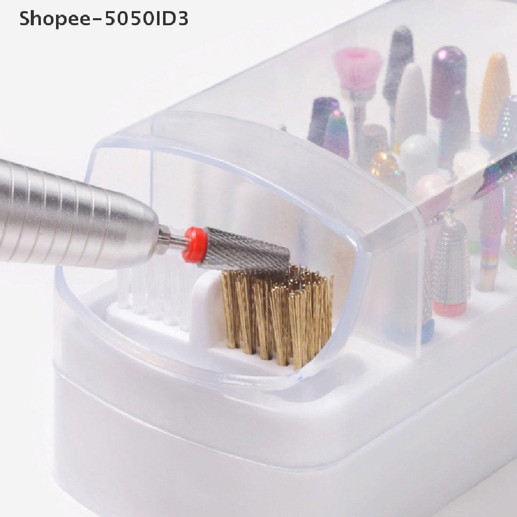 [HOT] 30lubang Tempat Mata Bor Paku Acrylic Nail Drill Bits Storage Nail Tools a [ID]