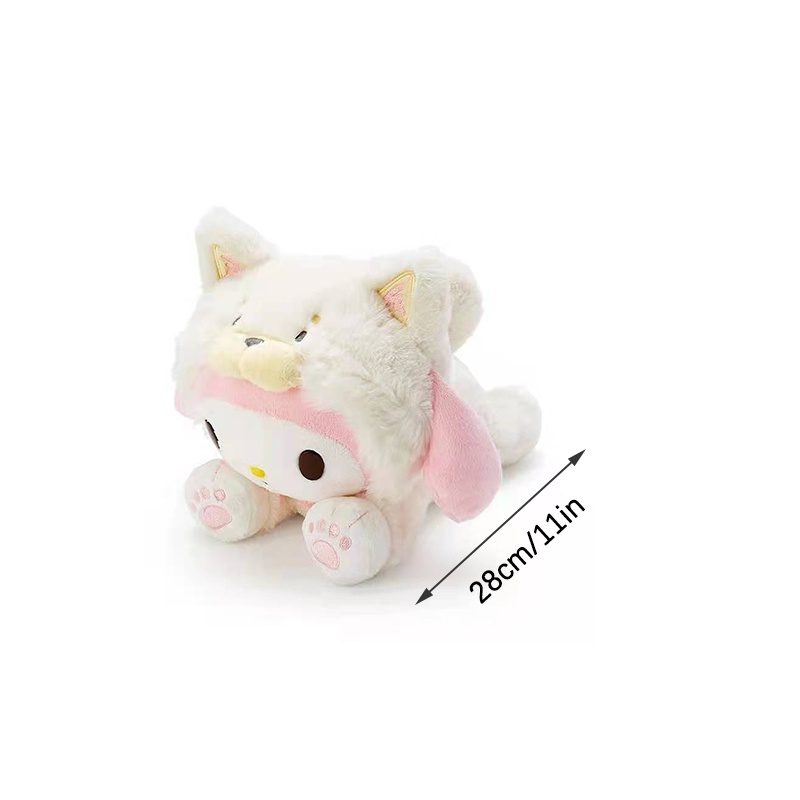 28cm Mainan Boneka Cute Kuromi Plush Toys Kawaii Stuffed My Melody Cinnamoroll Doll Soft Cartoon Gift