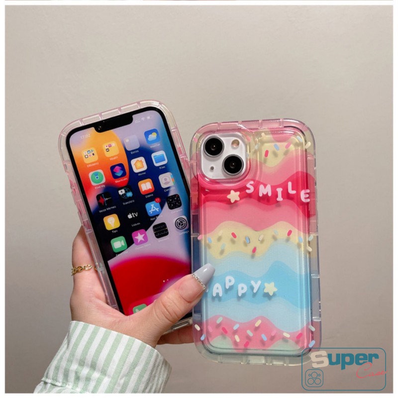 Ins Kreatif Airbag Shockproof Case Untuk Redmi 12C 9 10C 9A A1 10A 9C 10 NFC 9T Note8 POCO F4 Redmi Note11 10 10s 9 11s Note10 Kepribadian Warna-Warni Pelangi Bening Lembut TPU Cover