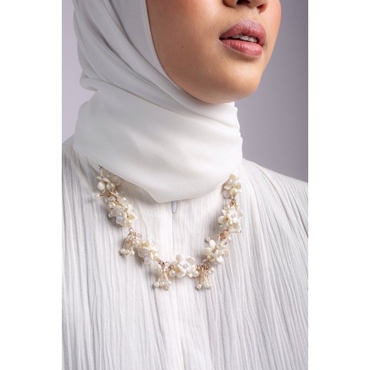 Kalung Kristal Mutiara untuk Hijab dan Nonhijab – AC 94 – Aksesoris Fashion Muslim Wanita Kondangan Hijabers Kekinian Crystal Beads Panjang