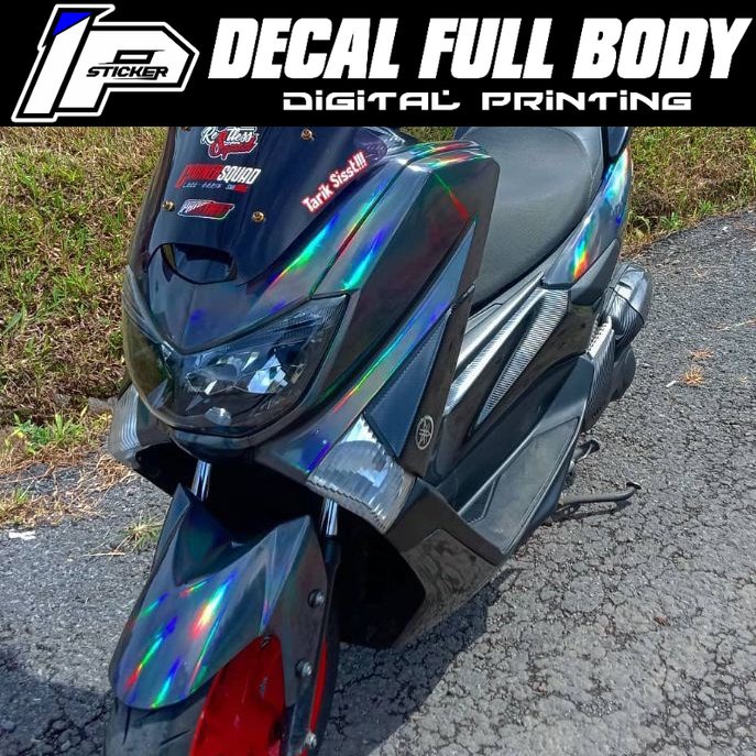 DECAL NMAX BLACK HOLOGRAM FULL BODY ELEGAN