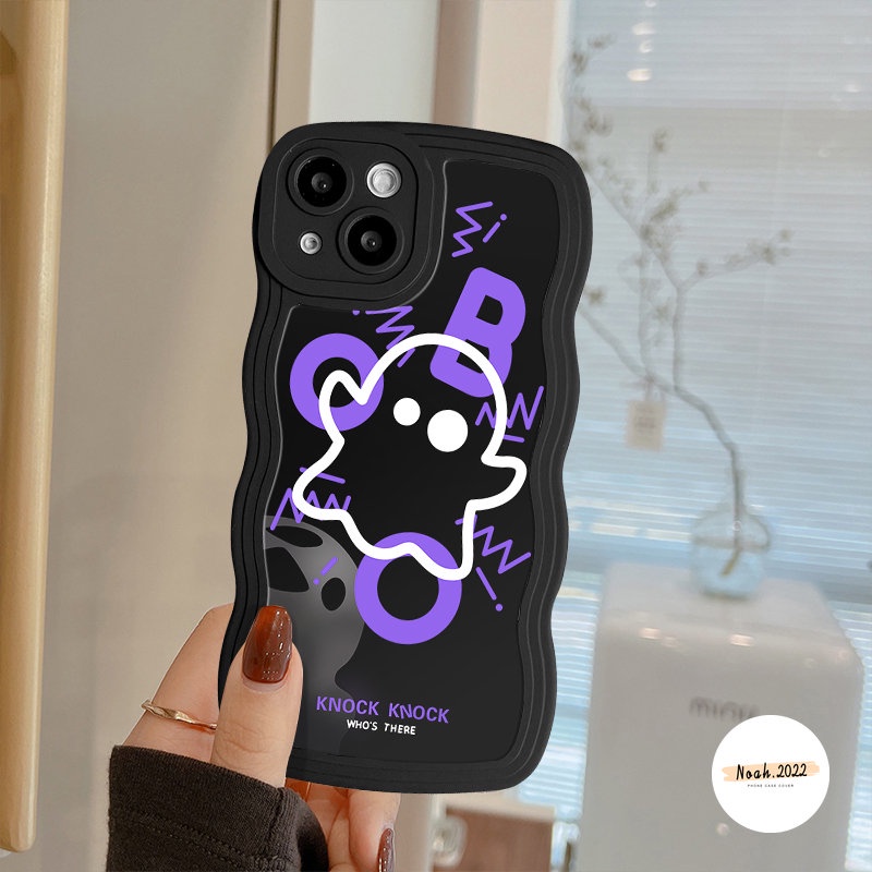 Case Samsung A14 A04 A23 A32 A20 A02s A04E A22 A21s A03s A13 A12 A04s A50 A50s A30s A31 A52 A51 A33 A1 A52s A53 M22 F22 M32 Wavy Edge Cute Ghost Monster Kecil Soft Case