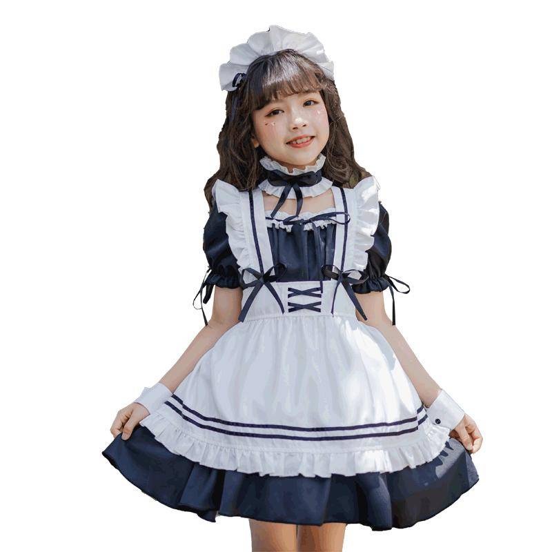 【Wetrose】Ready Stock Cute Soft Girl Anak Cewek Gadis Muda Japanese Lolita Maid Costume Cosplay Anime Dress Suit Set