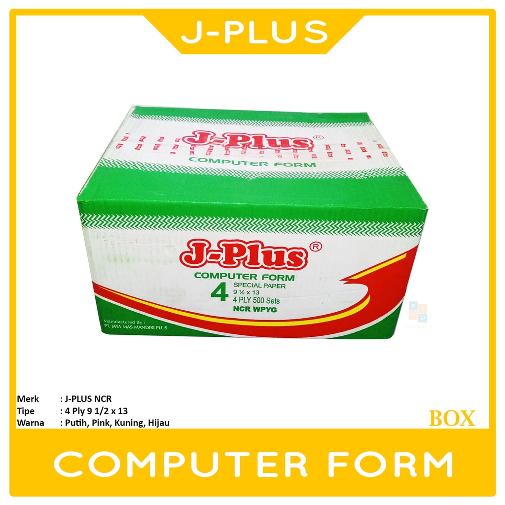 

J-PLUS - Continuous Form - Kertas Komputer CF 91/2 x 13 4 Ply ( K4 ) NCR - Box