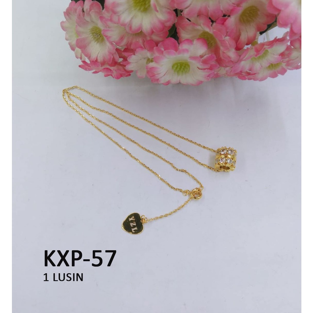 [1 LUSIN ISI 12] KALUNG XP RANTAI EMAS GOLD BULAT TABUNG MATA DIAM TERMURAH / DUNIA GELANG TERBARU