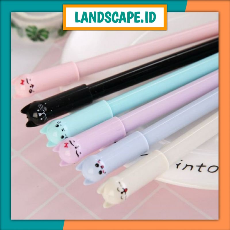

LS Pena Karakter Meow Kucing Lucu Pulpen Karakter Gel Imut Pulpen Gel Pena Murah Import
