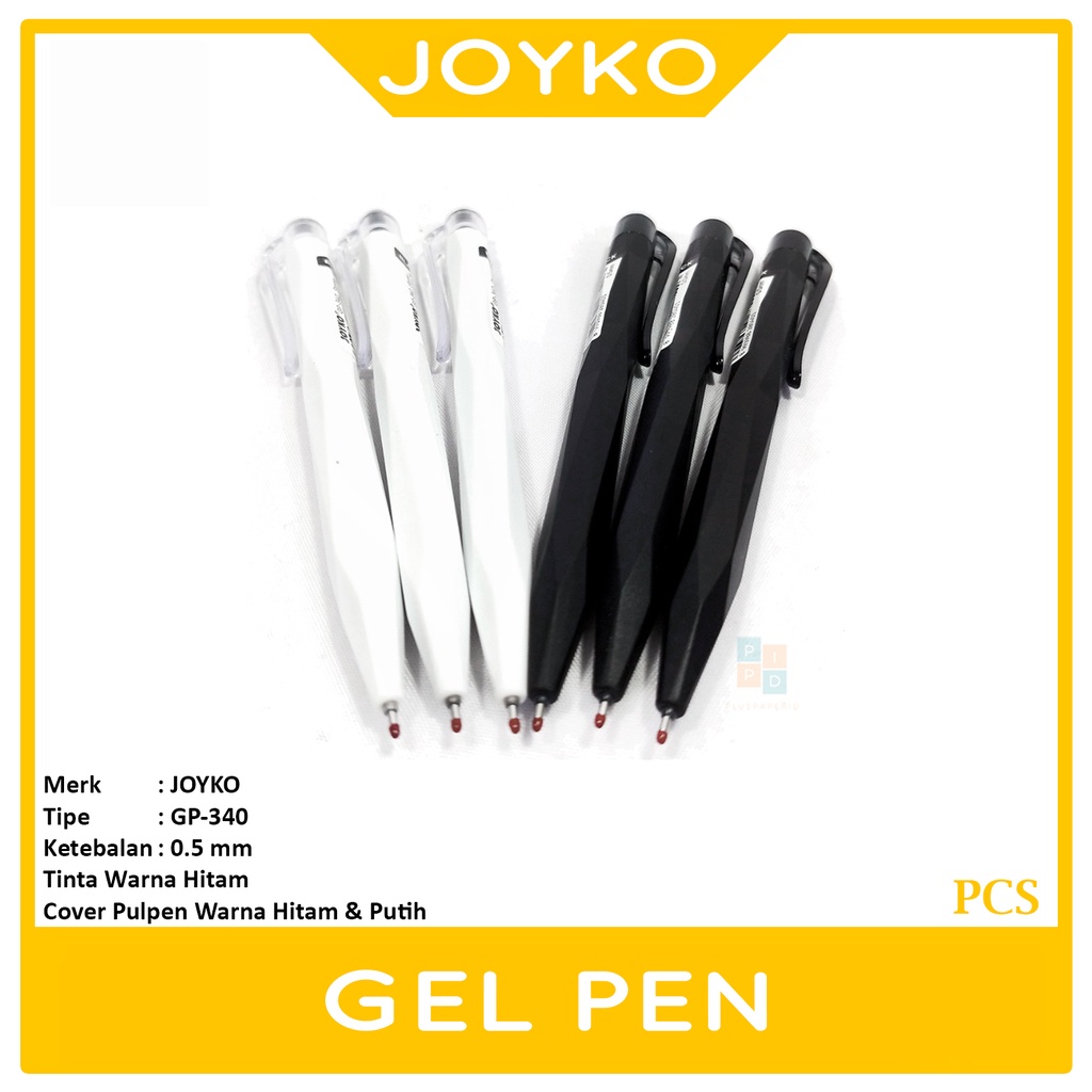 

JOYKO - Pulpen Retractable Gel Pen GP-340 Tinta Hitam - Pcs