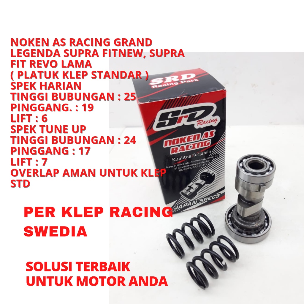 noken as racing plus per klep swedia racing Grand, legenda supra fit fit new revo lama spek harian a