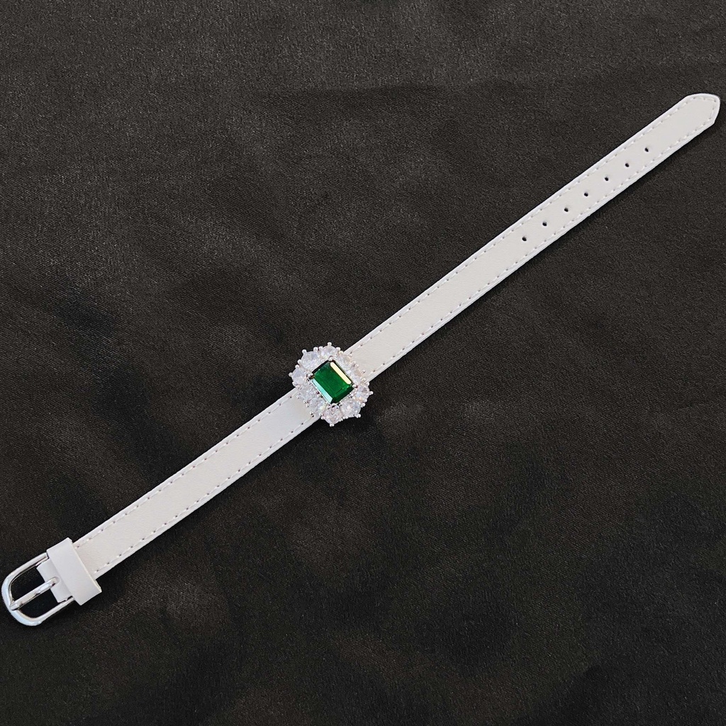 Goldkingdom Aksesoris Perhiasan Fashion Ready Stock Emerald Gelang Gelang Wanita Liontin Jam, Dua-Pakai Sabuk Menonton Dapat Disesuaikan