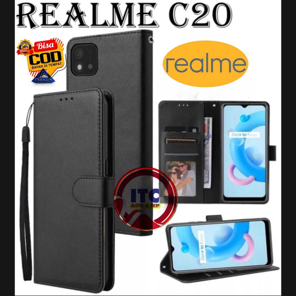 CASE PREMIUM FLIP KULIT DOMPET TYPE HP REALME C20 C11 2021 2020 C21Y C21 C20A NARZO 20 30A DOMPET- F