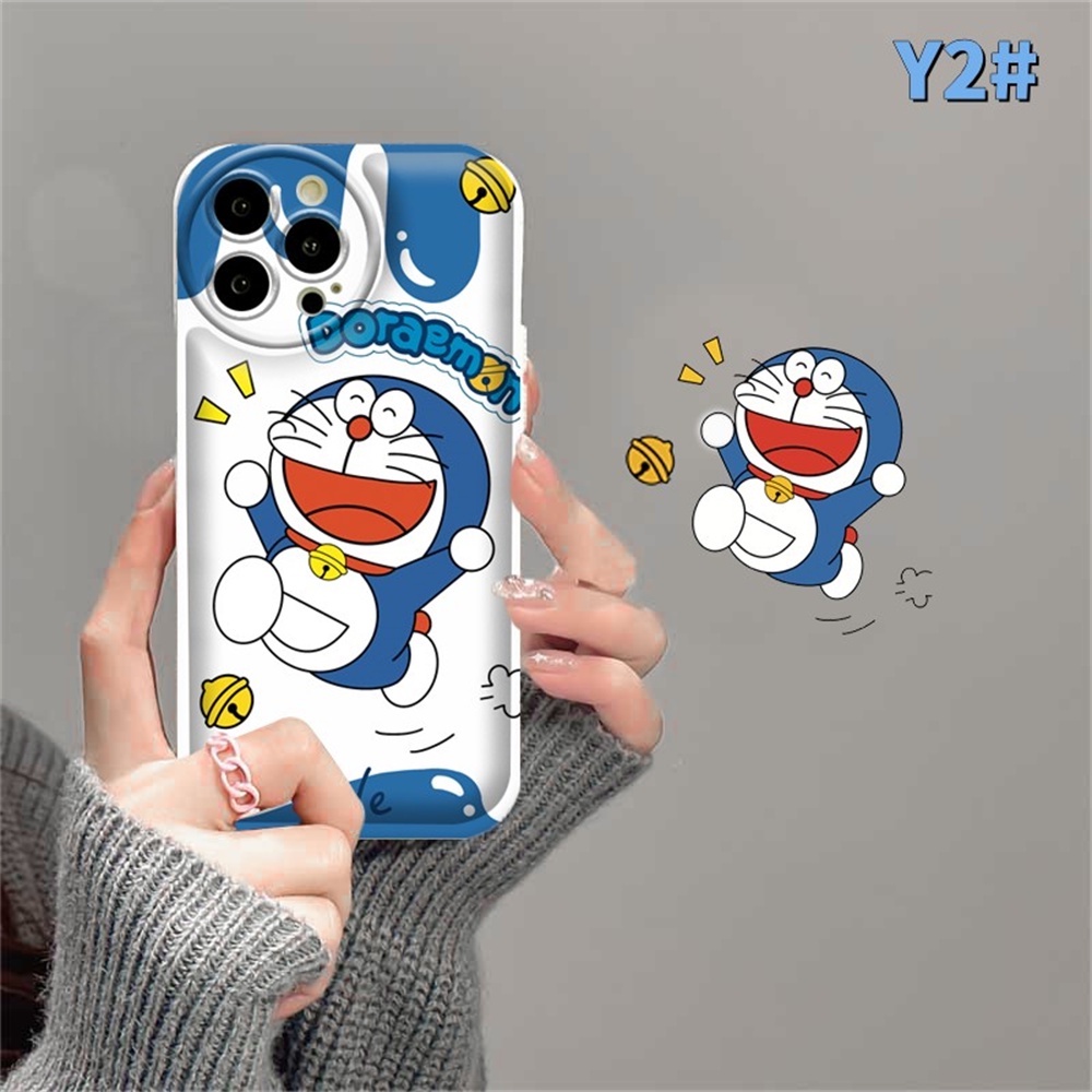 Case Realme 10 C15 C12 C25S C11 C20 realme5 5i 6i C3 8i C21Y C25Y Lucu Winnie the Pooh Dan Doraemon Bantal Udara TPU Phone Cover