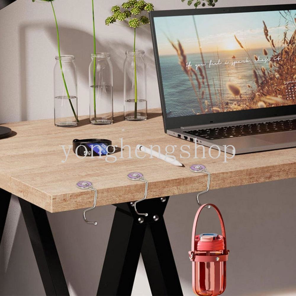 Kreatif Portable Meja Kait Tas Tangan Tas Sekolah Gantung Kait Yang Dapat Dilepas Stainless Steel Payung Tas Gantungan Rumah Meja Kantor Kait Samping Organizer