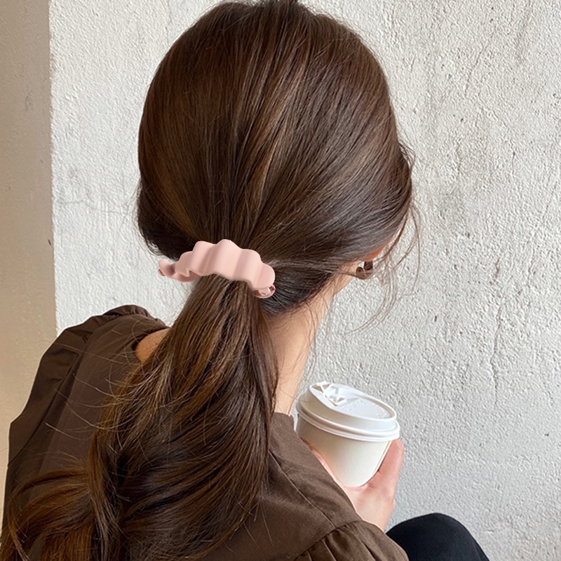 Jepit Rambut Korea Plastik Warna Solid Hair Clip Fashion Sederhana Pisang Klip Wanita Aksesoris Rambut