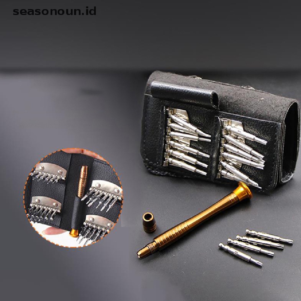 Seasonoun 25in1 Obeng Presisi Mini Magnetic Set Repair Tools Kit Untuk iPhone PC Kamera Jam Tangan.