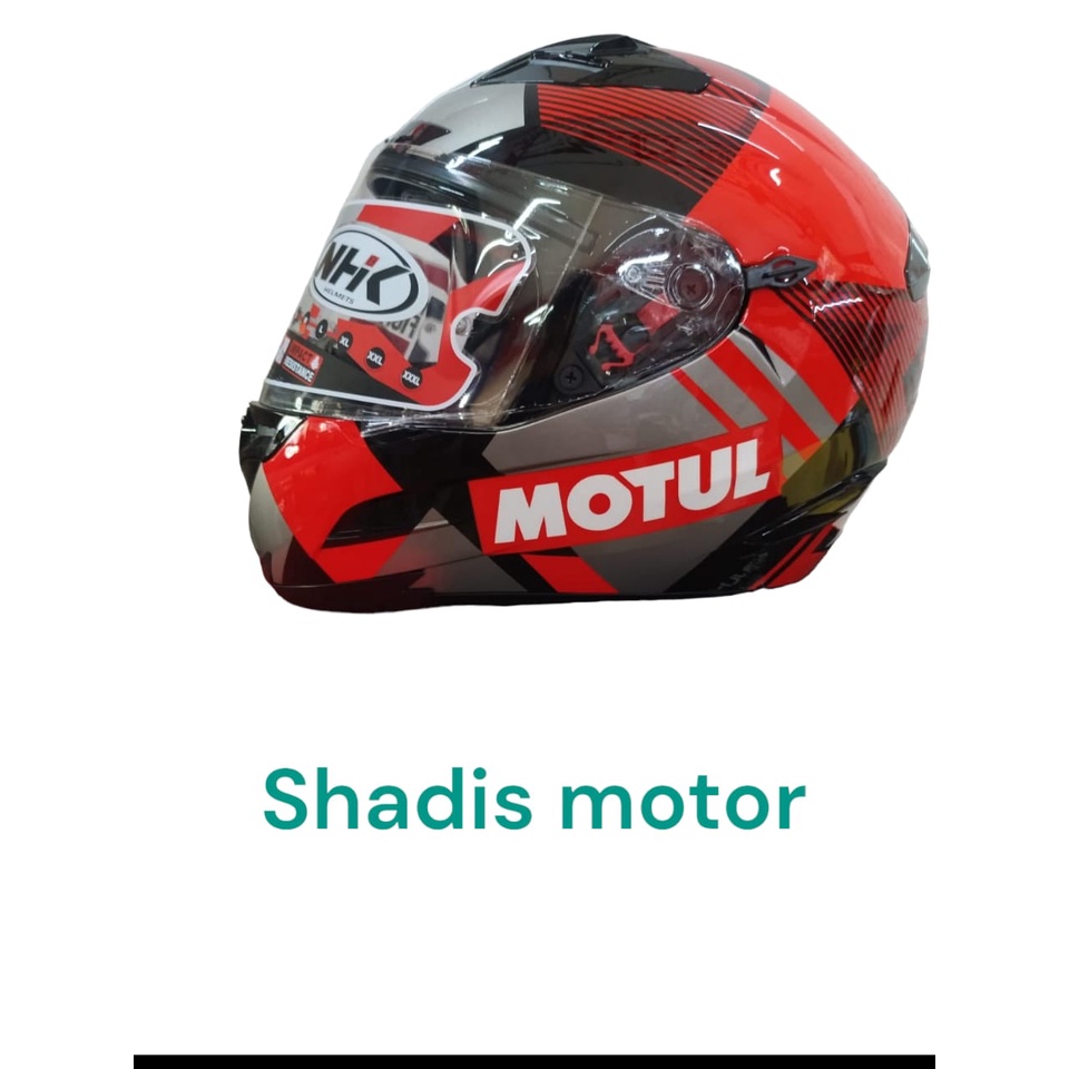 Helm Motor Merk NHK RX-9 Motul Ukuran M Warna Black Red Full Face