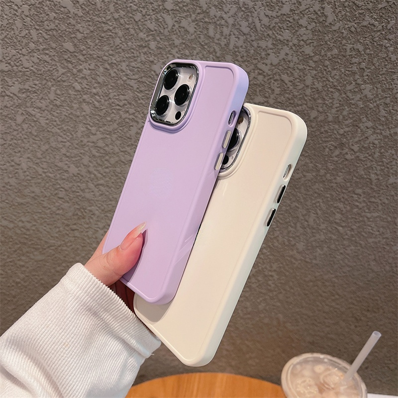 IPHONE Cocok Untuk Iphone14 13 12 11 Pro X XS Max7 8 14 Plus XR Casing Lensa Metal Casing Silikon Lembut