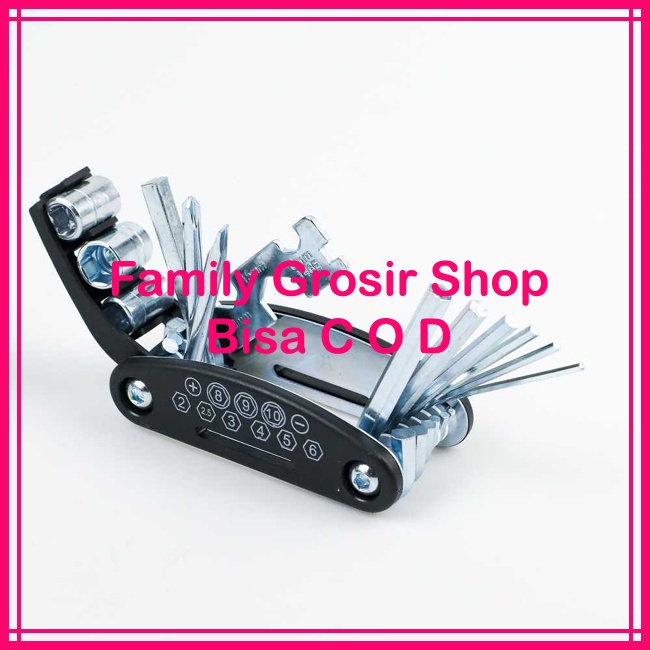 TaffSPORT 15in1 Set Obeng Lipat EDC Repair Tool Alat Saku Multifungsi