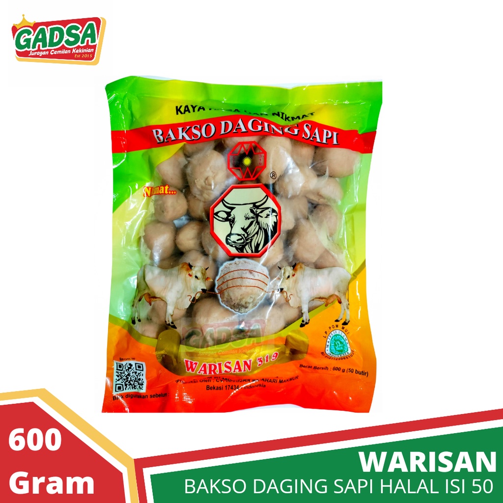 Bakso Sapi Warisan 319 Baso Sapi Halal isi 50 Kemasan Hijau