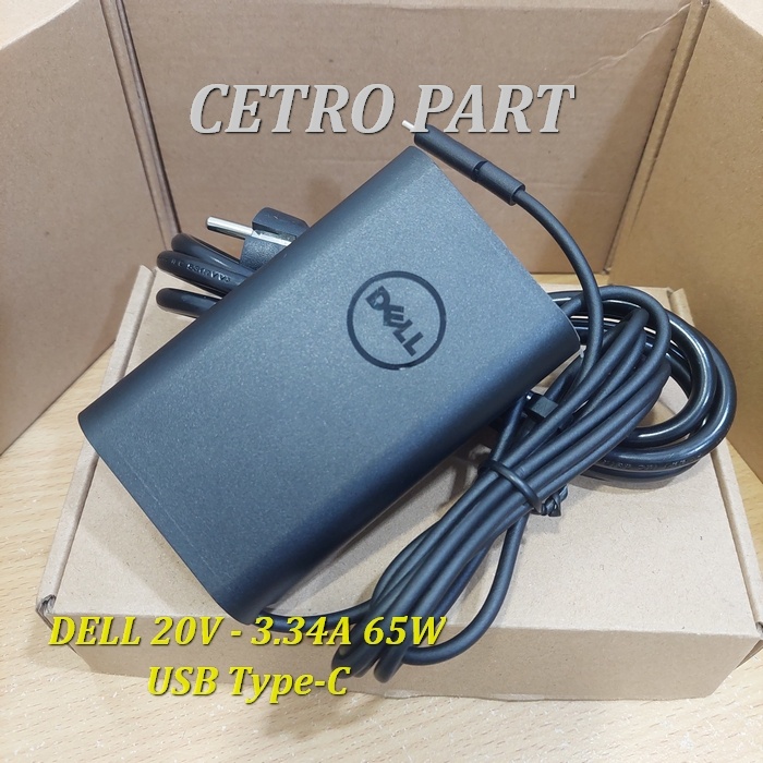 Charger Adaptor Laptop Dell 20V - 3.25A Colokan USB Type C 65W Model OVAL