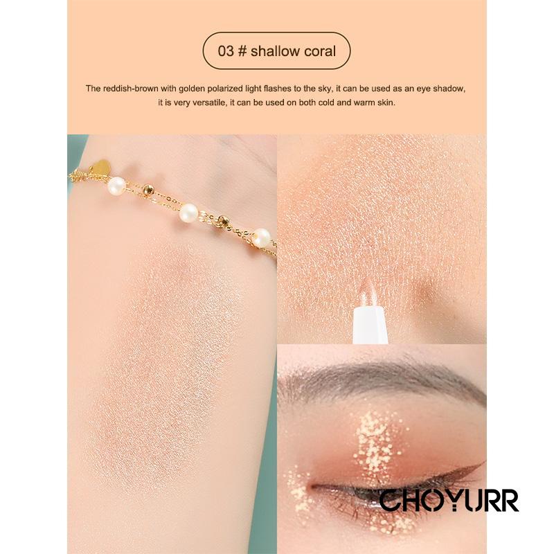 【COD】Eye Shadow / Lying Silkworm Kombinasi Sparkling Shimmer Soft Powder Tahan Air Lying Silkworm Pen Highlight -CH