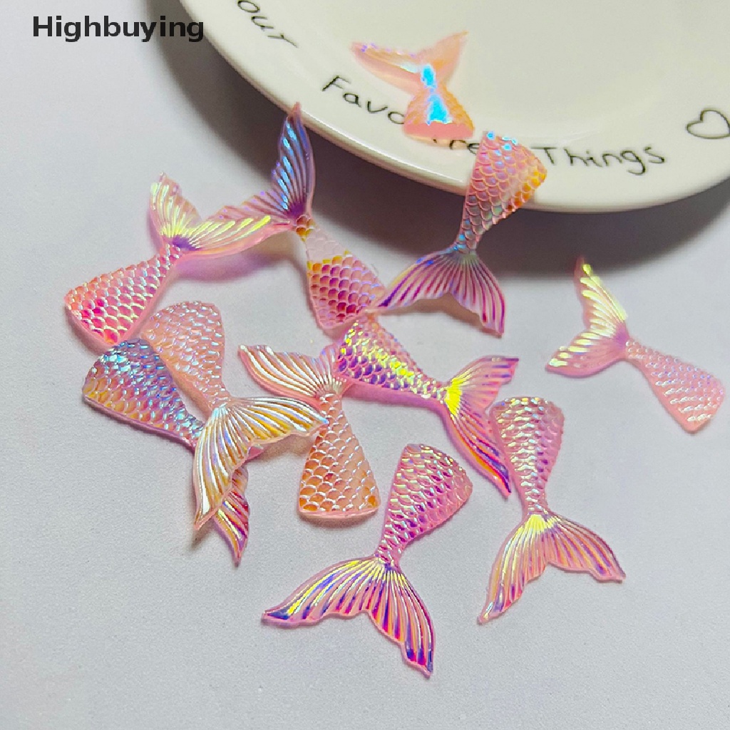 Hbid 5pcs Resin Multi Warna Bercahaya Mermaid Tail Ch Liontin Handmade Gantung Dekorasi Temuan Membuat Perhiasan Aksesoris Glory