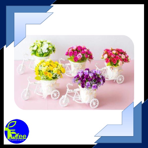 [IMPORT] - Pot Sepeda Plastik Plus Bunga Artificial Kode P00