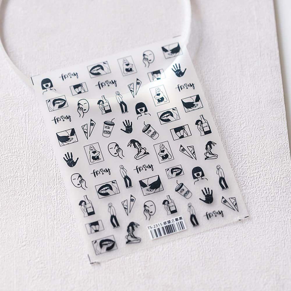 Mxbeauty Stiker Kuku Hati Wanita Street Style Love Heart Flowers Self Adhesive Nail Art Dekorasi