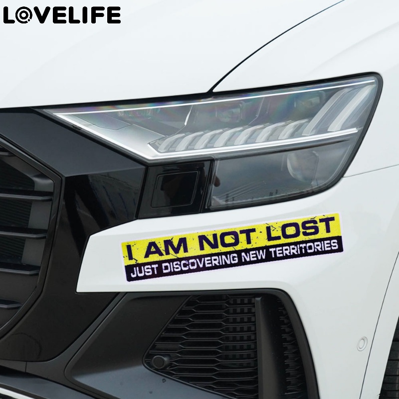 Pribadi Mobil Decals Mobil Self-Adhesive PET Stiker I AM NOT LOST Warning Reflektif Stiker Mobil Tahan Air Tabir Surya Mobil Stiker Mobil Bumper Ekor Decals