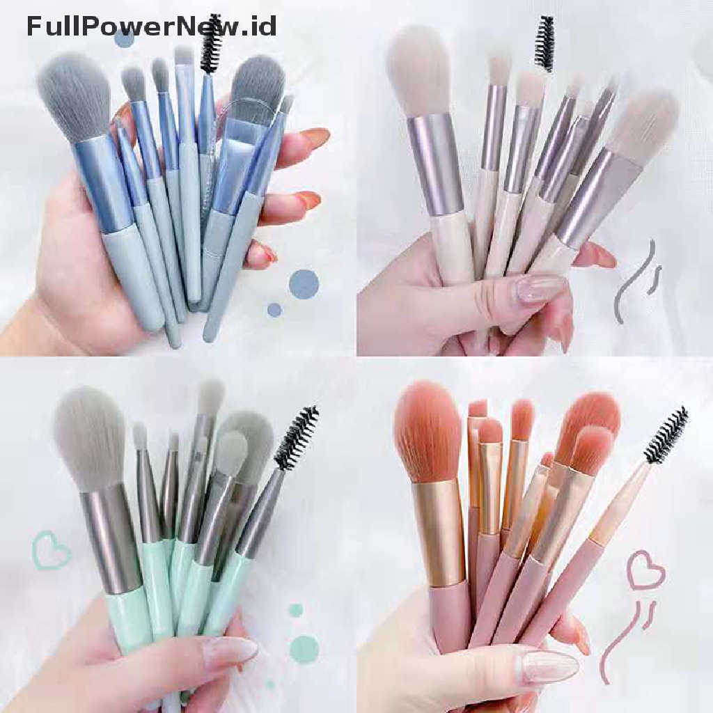 Power 8Pcs Kuas Makeup Mini Portable Lembut Eyeshadow Blending Beauty Brush Tool ID