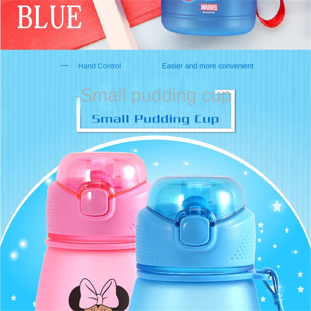 ღ Disney Olahraga Straw Cup 390Ml Anti Bocor Anak Botol Air Kebugaran Minum Gelas Buram Outdoor Perjalanan Kendi untuk anak Hadiah Ulang Tahun Anak-anak