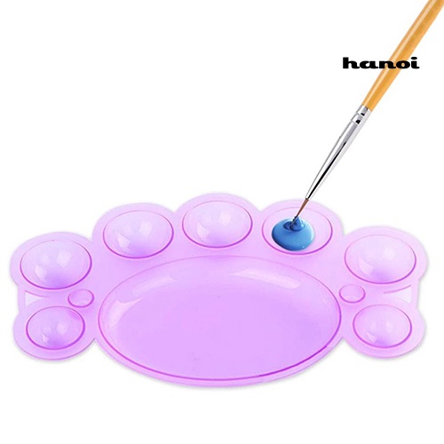 Hi * 2Pcs Gaya Tapak Kaki Nail Art Polish Color Mixing Palette Painting Manicure Tool