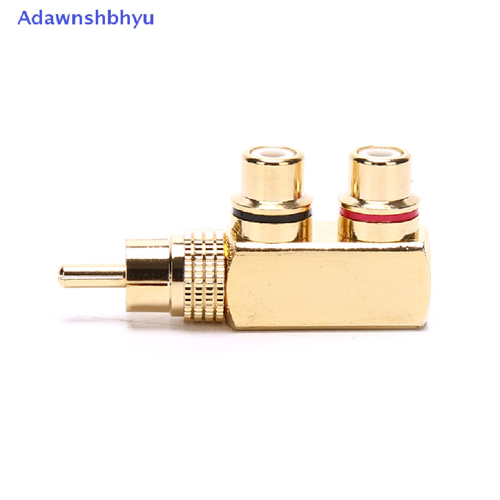 Adhyu Gold Plated AV Audio Splitter Plug RCA Adapter 1 Male to 2 Female F connector ID