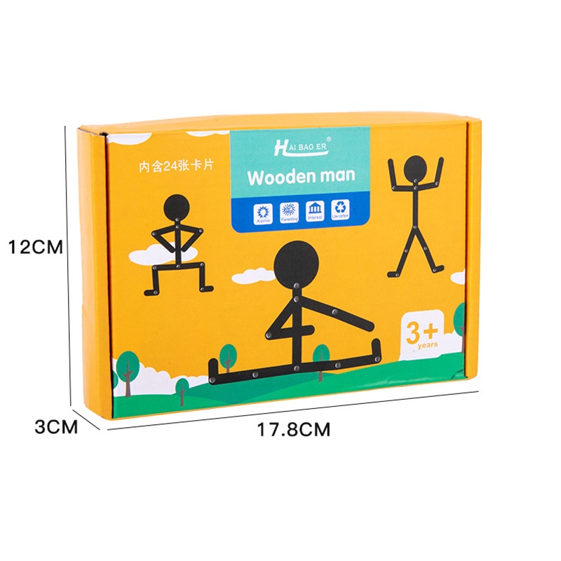 Montessori Matches Puzzles Game Mainan Kayu DIY Body Board Game Logic Thinking Match Training Mainan Edukasi