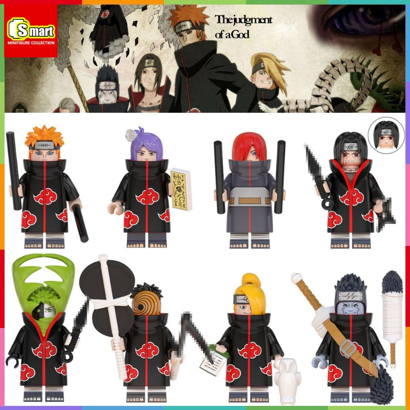 Boneka Mini Naruto Series Akatsuki Members Uchiha Itachi Payne Konan Juren Rakitan Mainan Blok Bangunan