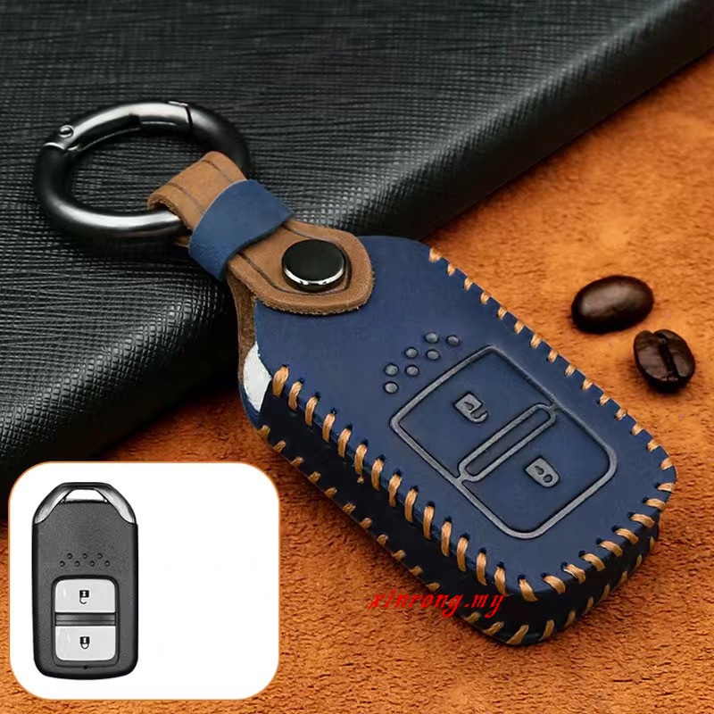 Untuk Honda Accord BRV HRV CRV Jazz Civic City Key Cover Leather Smart Key Remote Case Cover Dengan Tali Rajut Tangan