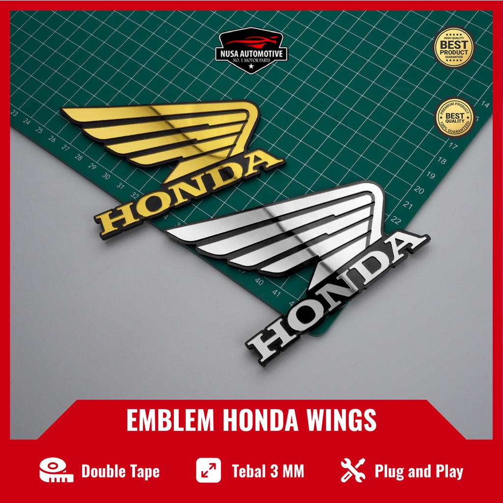 2pcs Emblem garnish logo sayap honda bahan akrilik 7cm