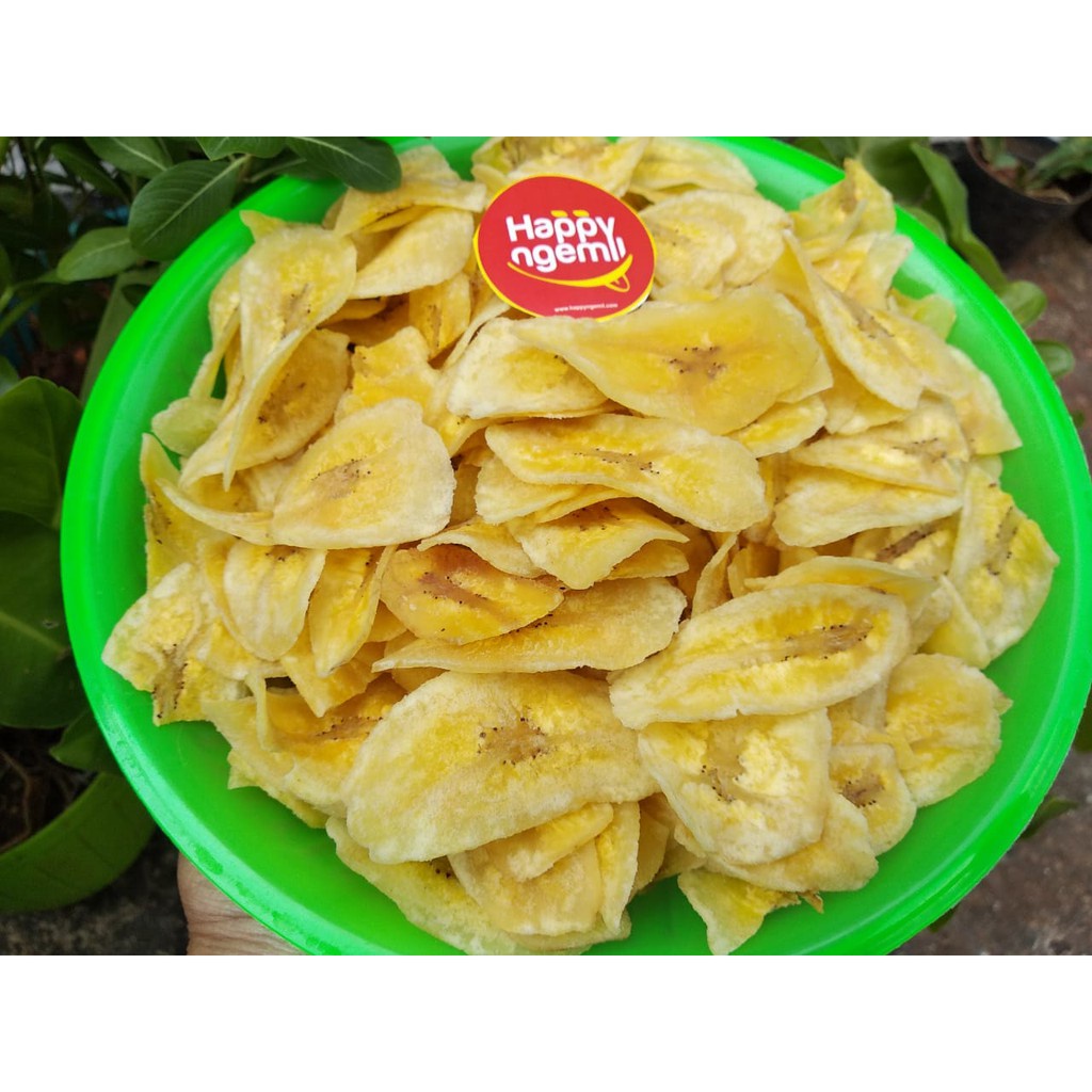 

Happyngemil Keripik Pisang Kepok 250g makanan ringan jajanan kripik pisang cemilan makanan ringan