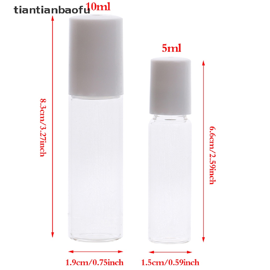 [tiantianbaofu] 5ml/10ml Roller Bottle Botol Kosong Isi Ulang Kosmetik Kaca Butik