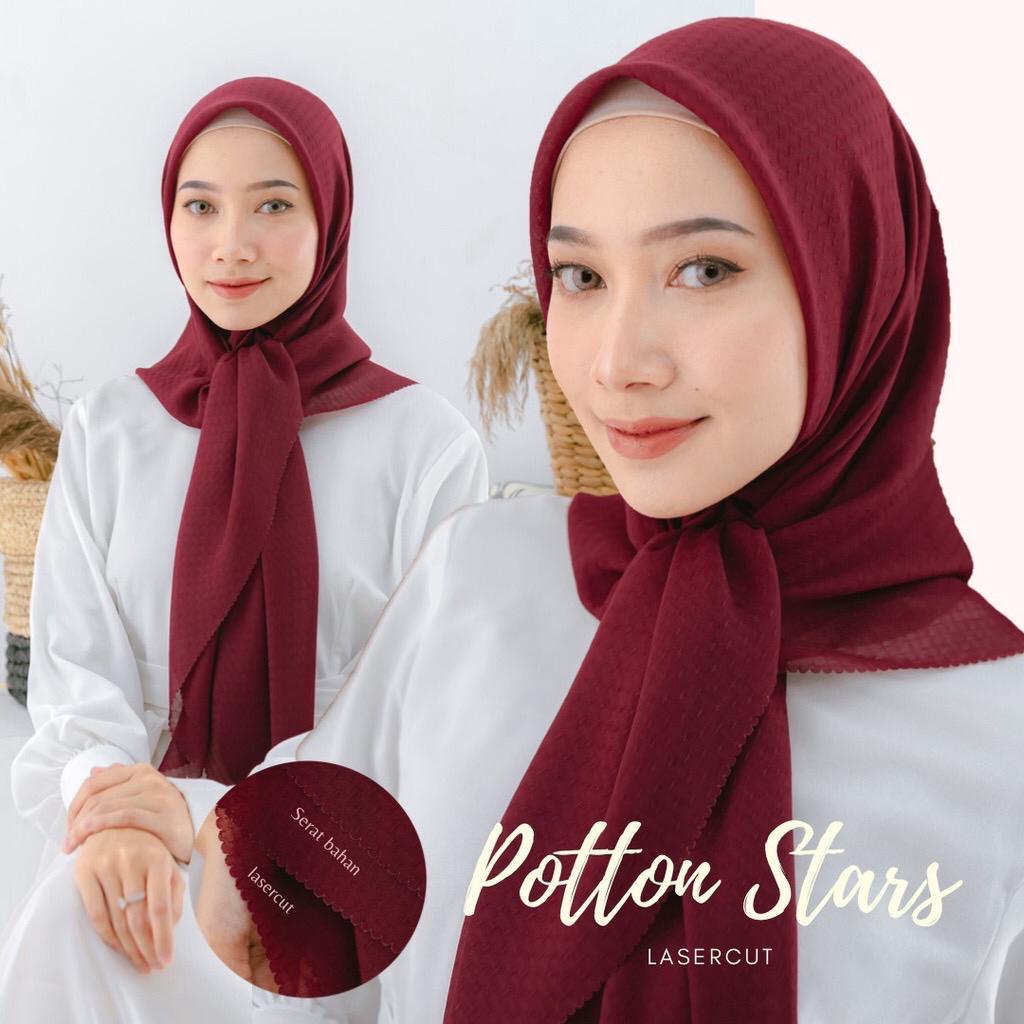 Jilbab Segiempat Segi Empat Potton Poton Star LC Rubicon Rubicorn Rubycorn Square Hijab Lasercut Bel