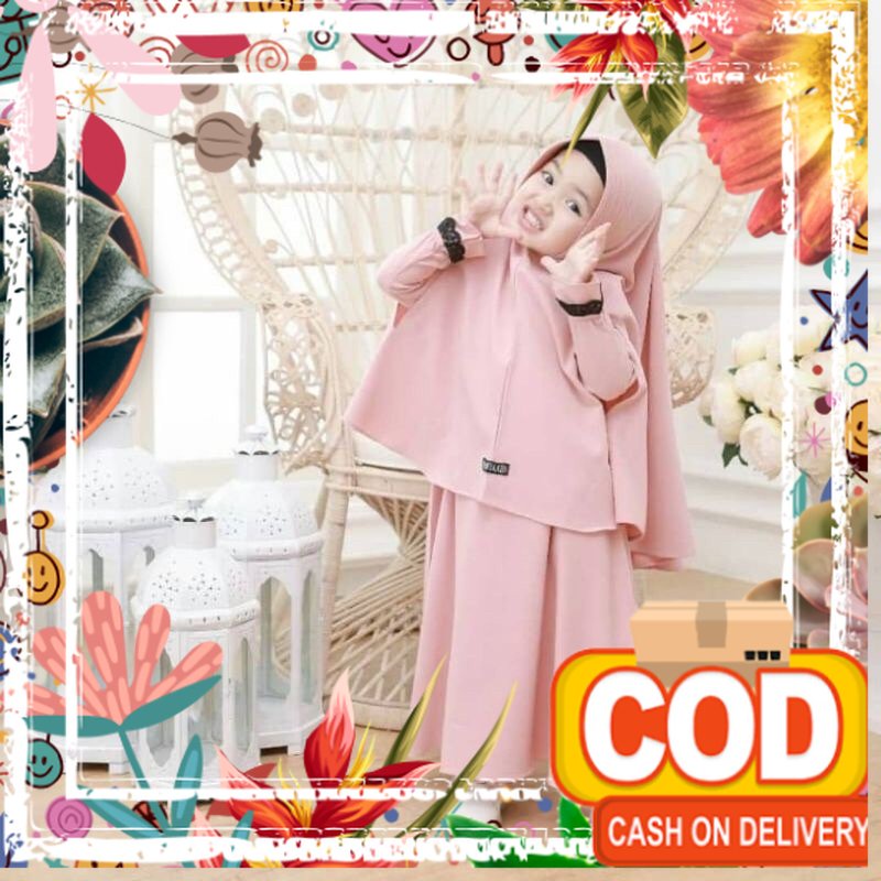 GAMIS ANAK PEREMPUAN USIA 1th 2th 3th 4th 5th 6 TAHUN KHADIJAH SYAR'I KIDS SIZE S M L XL BAHAN JERSE