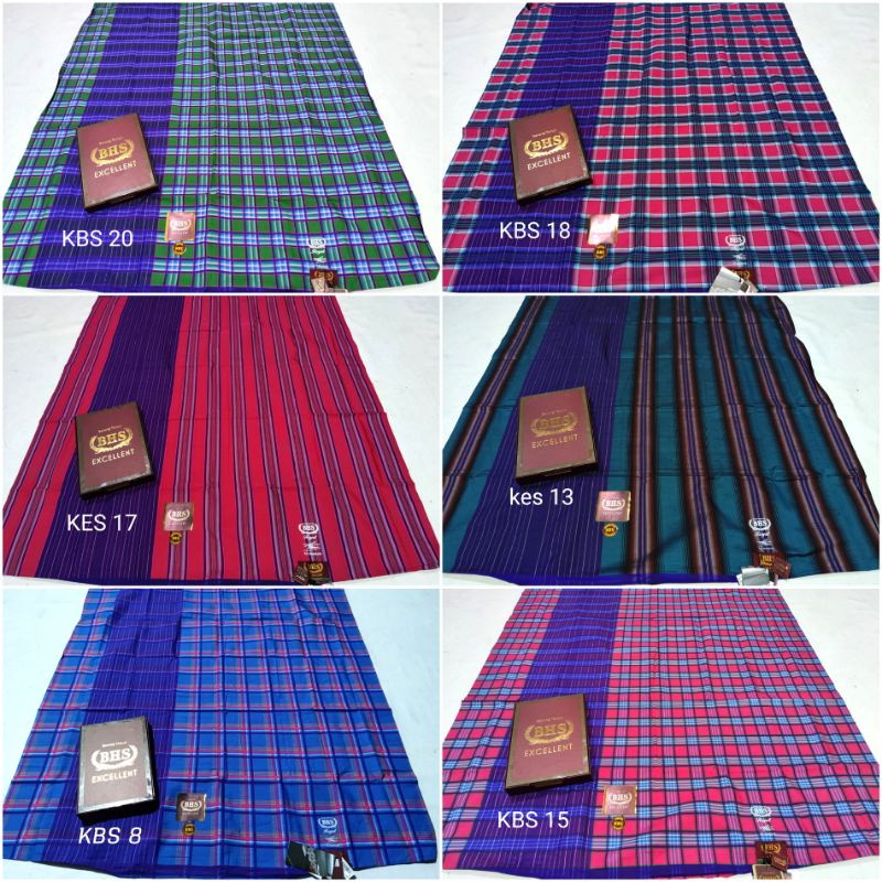 Sarung BHS Excellent Royal Spunsilk Sutra Mesres Motif Kotak Garis Salur KBS KDT KRJ KKR KES KDM KKP