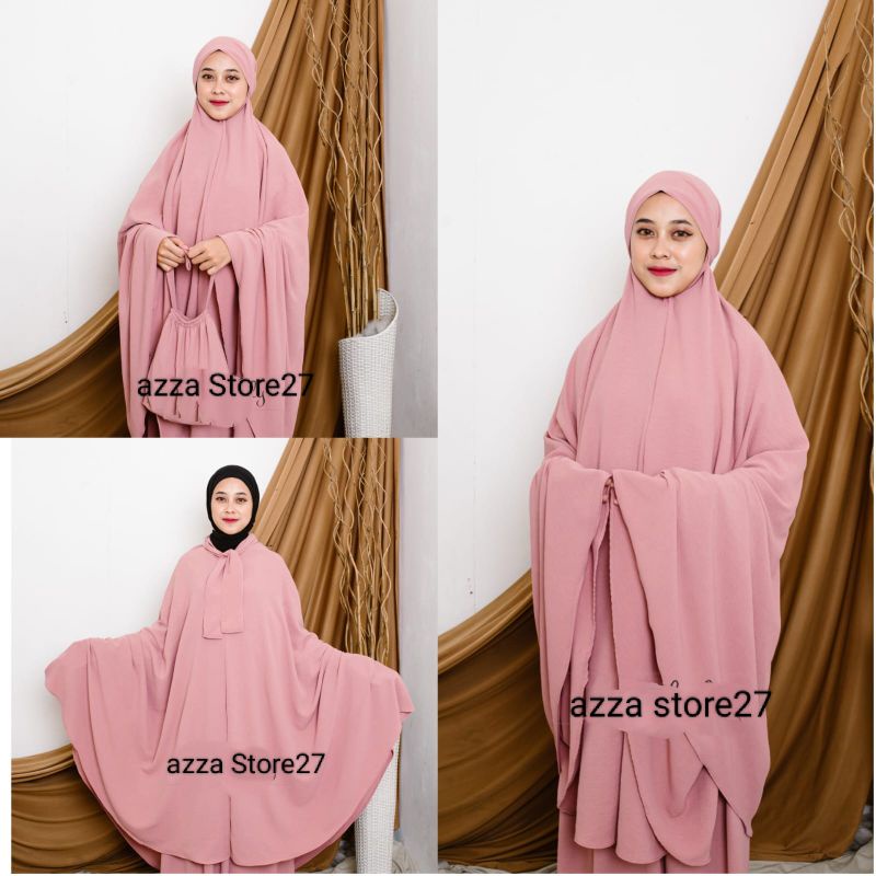 Limited Mukena Dewasa Mukena Dewasa Lesti Crinkle Airflow Premium 3In1 Jumbo Free Bros Cantik Terkin