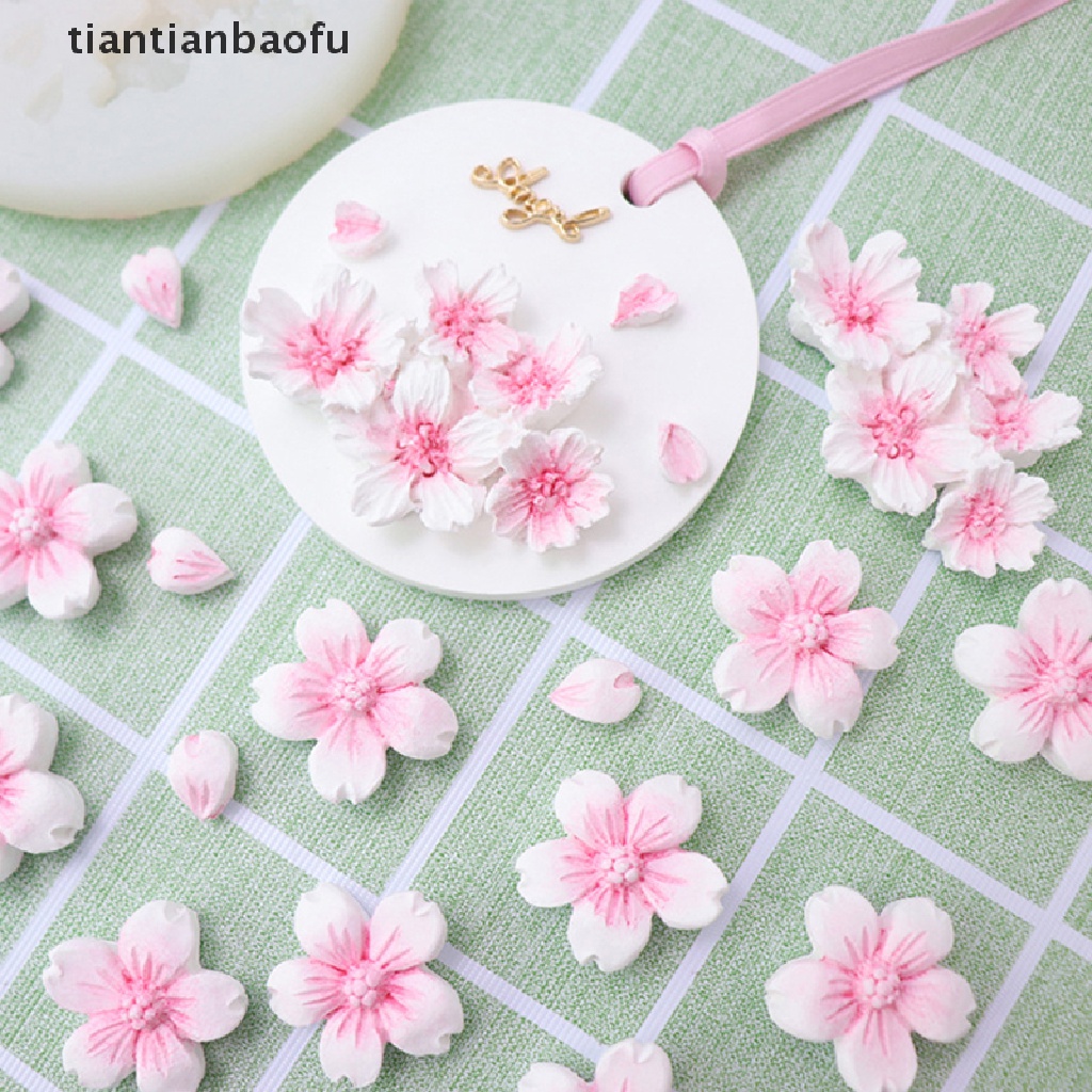 [tiantianbaofu] 1pc 6lubang Bunga Sakura Cetakan Silikon Gula Coklat DIY Decorag Tools Butik