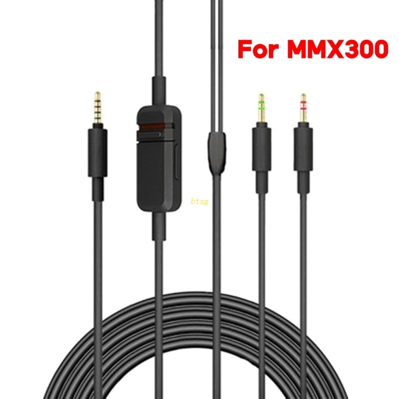 Bt Kabel Headphone Portabel Yang Ditingkatkan Untuk MMX300 Headphone Kepang Hitam PVC Wire Splitter Kabel Tambahan OFC Kawat Tembaga